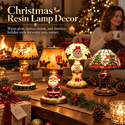 🎅 Santa Claus & Reindeer LED Resin Lamp Decoration