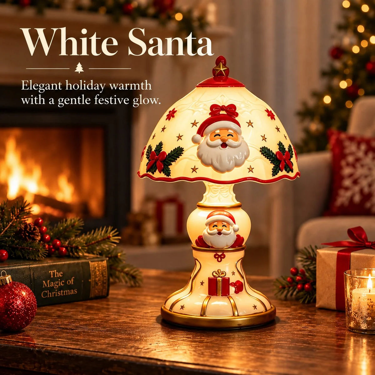 🎅 Santa Claus & Reindeer LED Resin Lamp Decoration