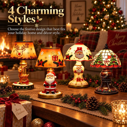 🎅 Santa Claus & Reindeer LED Resin Lamp Decoration