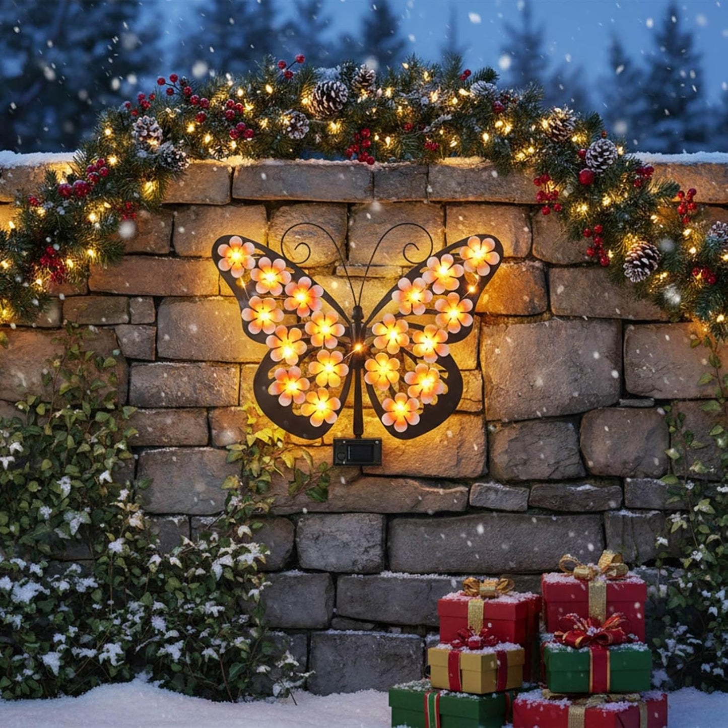 Solar Lights Outdoor Metal Butterfly Wall Decor🦋