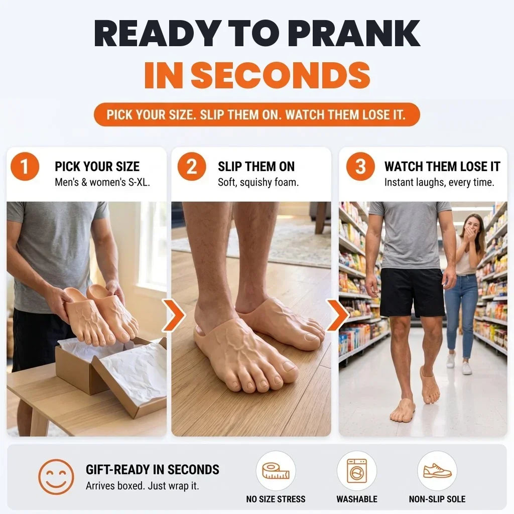 🔥 Last Day 49% Off -🦶 Halloween Barefoot Prank Slippers – Creepy Feet, Big Laughs! 👣