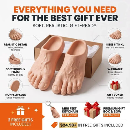 🔥 Last Day 49% Off -🦶 Halloween Barefoot Prank Slippers – Creepy Feet, Big Laughs! 👣