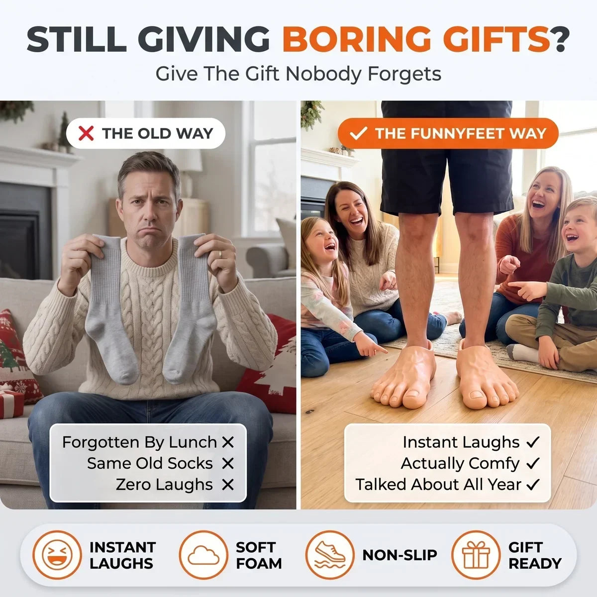 🔥 Last Day 49% Off -🦶 Halloween Barefoot Prank Slippers – Creepy Feet, Big Laughs! 👣