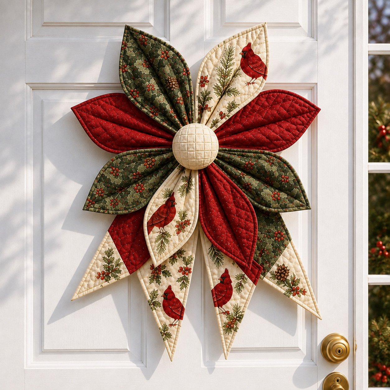 🎀 DIY Oversized Quilted Bow Sewing Kit – 23–25 in Seasonal Door Décor