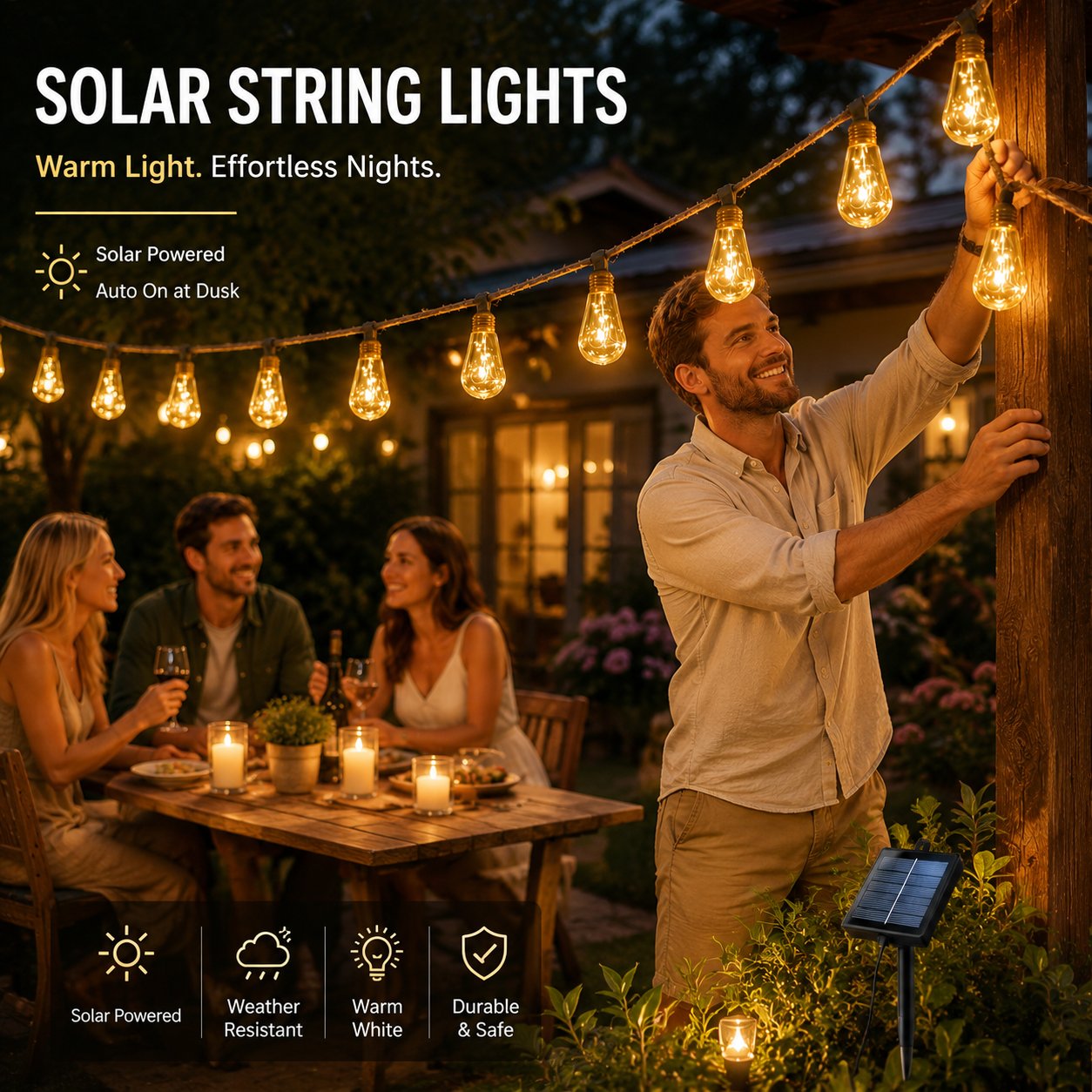 ✨ Jute Rope Bulb String Lights