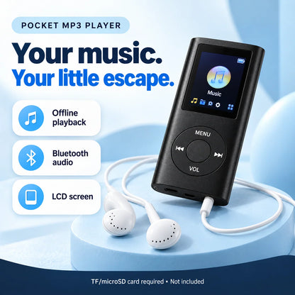🏆Flash Sale⚡ 50K+ SOLD! 🎵 Pocket MP3 Player – Offline Music, Bluetooth Audio & LCD Screen