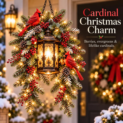🎄 Christmas Porch Glow™ – Pre-lit Holiday Lantern & Evergreen Decor | 3 Festive Styles