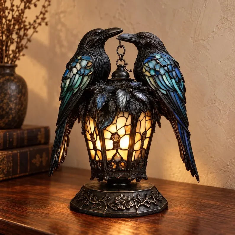 🐦‍⬛Gothic Stained-glass Raven Lantern