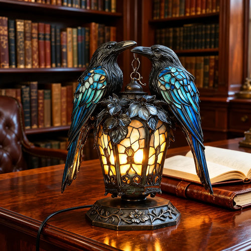 🐦‍⬛Gothic Stained-glass Raven Lantern