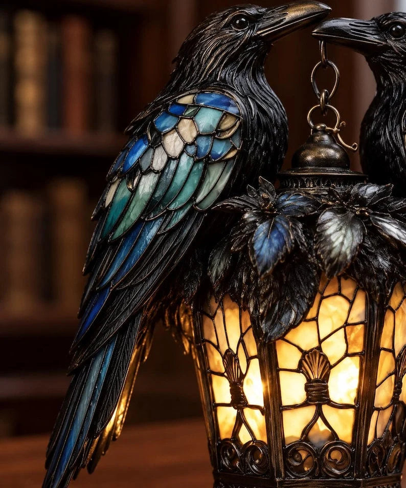🐦‍⬛Gothic Stained-glass Raven Lantern