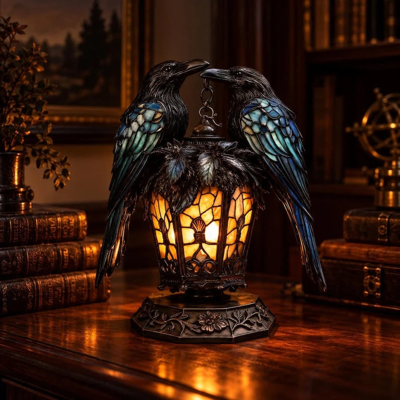 🐦‍⬛Gothic Stained-glass Raven Lantern