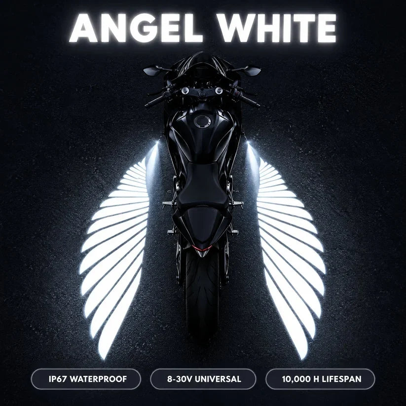 🔥 LAST DAY 50% OFF 🏍️ IP67 Waterproof & Dustproof Angel Wing Motorcycle LED Projector Lights (1 Pair)