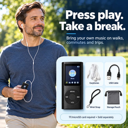 🏆Flash Sale⚡ 50K+ SOLD! 🎵 Pocket MP3 Player – Offline Music, Bluetooth Audio & LCD Screen