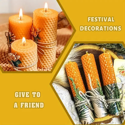 🔥HOT SALE🔥The Cozy Candle Studio – DIY Beeswax Candle Craft Kit (12-Piece Set)📢🕯️