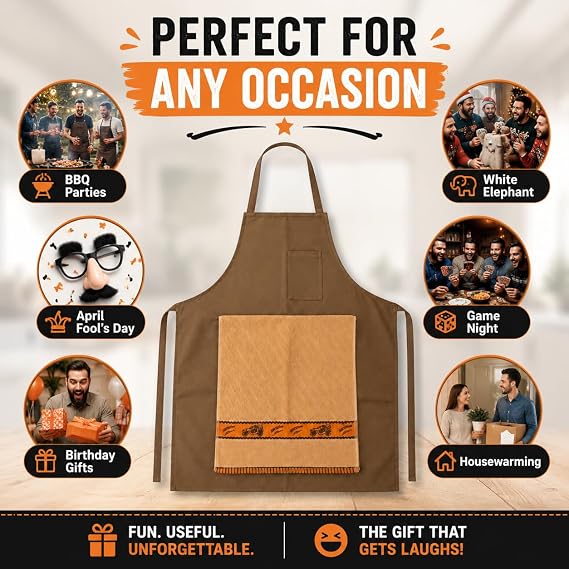 😂 Hidden Surprise Chef Apron – Funny BBQ & Kitchen Gag Gift