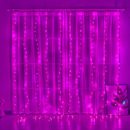 300 LED Curtain Lights – 9.8FT × 9.8FT, 8 Modes, Remote Controlled