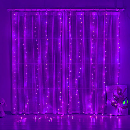 300 LED Curtain Lights – 9.8FT × 9.8FT, 8 Modes, Remote Controlled