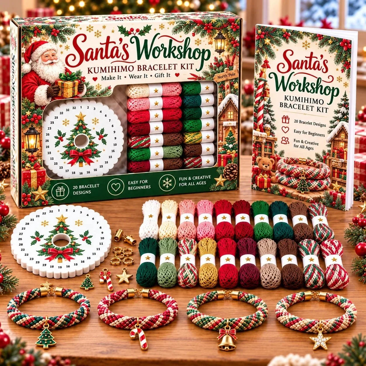 🎄 Christmas Bracelet Making Kit | Diy Braided Friendship Bracelets & Creative Handmade Holiday Gifts 🧶