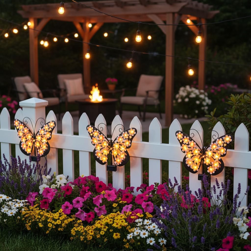 Solar Lights Outdoor Metal Butterfly Wall Decor🦋