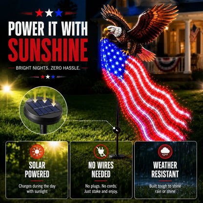 🔥Buy 2 Get 20% OFF🔥🦅 250th Anniversary Special – Eagle of Freedom Solar Garden Light