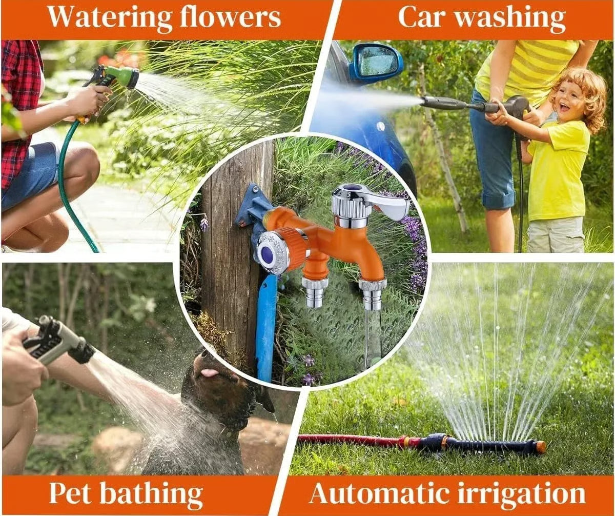 🔥😍✨Buy 1 Get 1 Free✨ - 🚰Dual Outlet Washing Machine Plastic Faucet, 1 In 2 Out Water Plastic Tap
