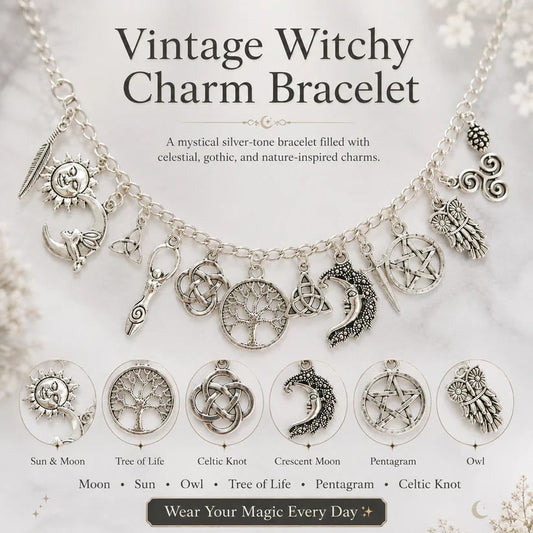 ⚡️Vintage Witchy Charm Bracelet for Women – Celestial Gothic Boho Jewelry
