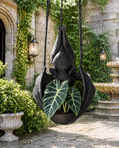 🎉🦇 Hanging Bat Plant Pot🎃Spooky Garden Decor Planter