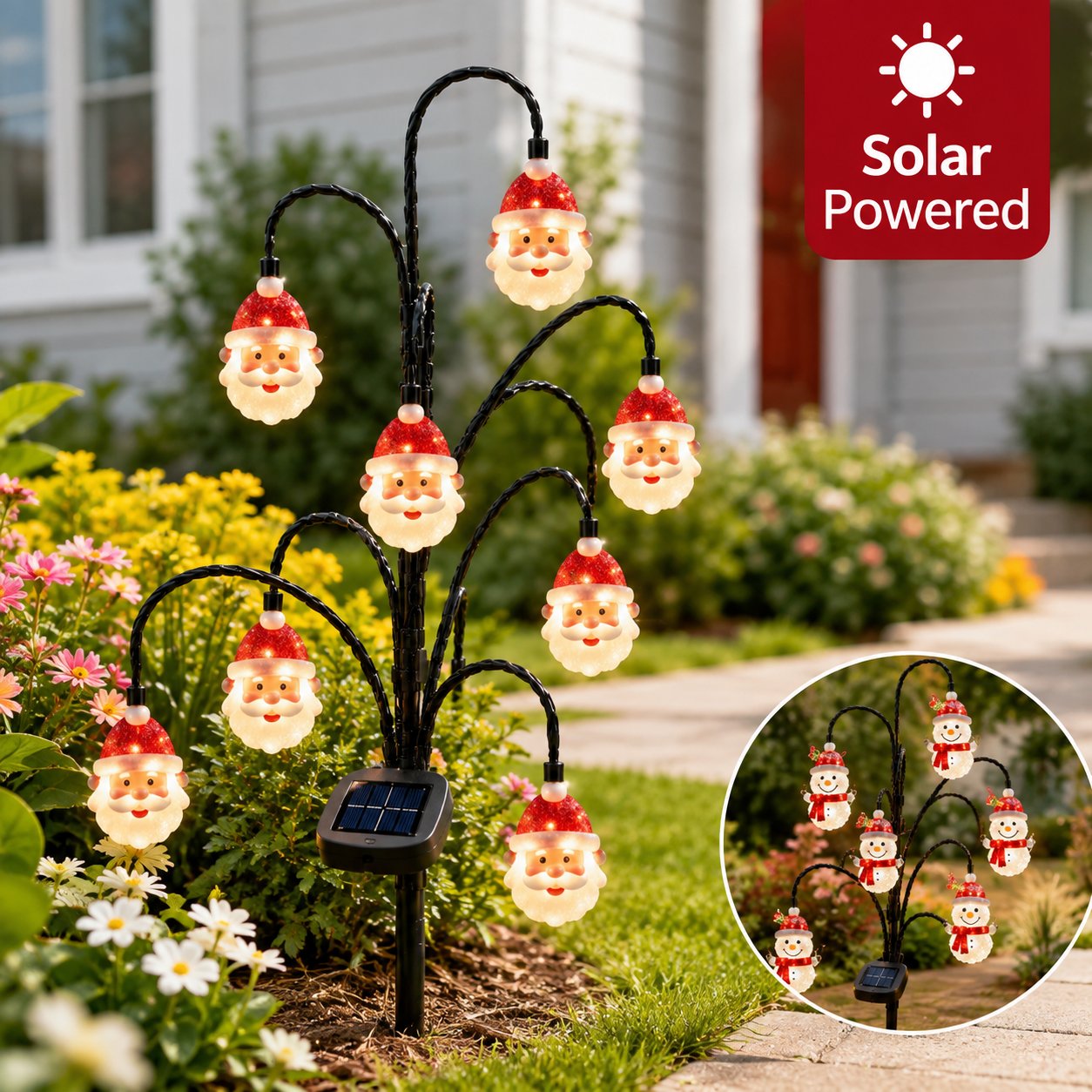 ⏳ Last day 50% OFF– 🎄Solar Santa Stake Lights 5 Styles Outdoor Yard Decor