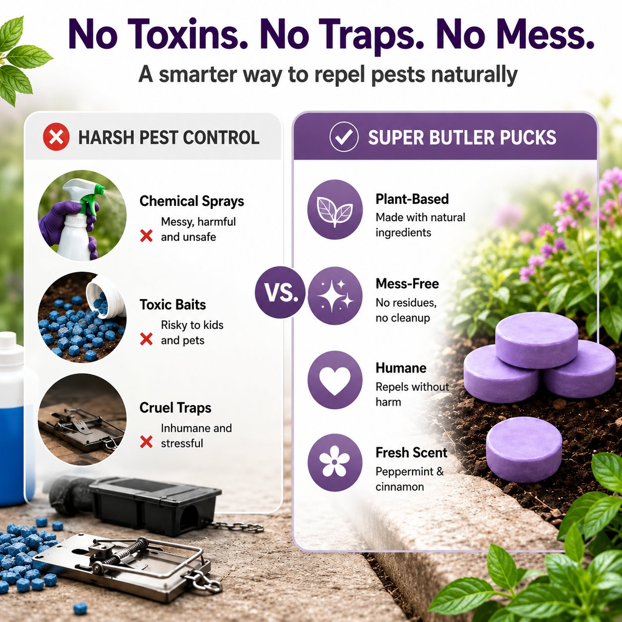 ✅ 10,000+ Happy Customers 🐭 All-Natural Peppermint & Cinnamon Pest & Rodent Repellent Pucks 🕷️🐍