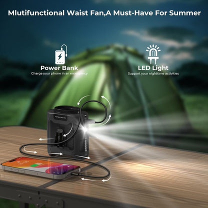 🔥Last Day 49% OFF🔥Portable Fan, USB Rechargeable Waist Fan with Clip & Personal Cooling Fan for Outdoor Travel Camping