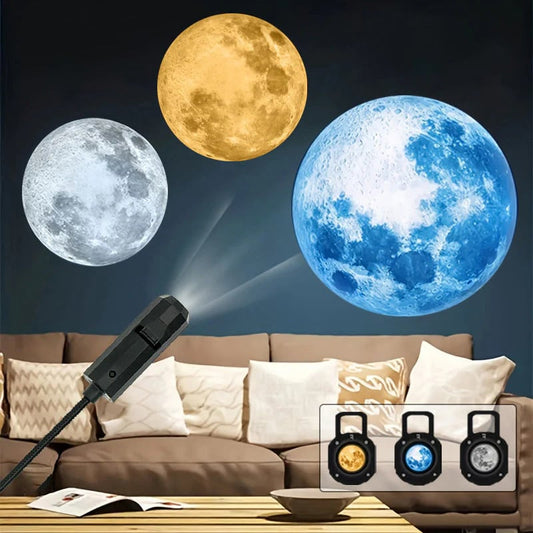 🥳🥳USB projektor nočného svetla s galaxiou a mesiacom
