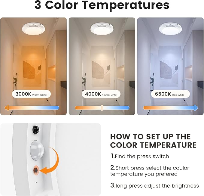 ✨Dimmable rechargeable ceiling light with motion sensor – magnetic & wireless✨