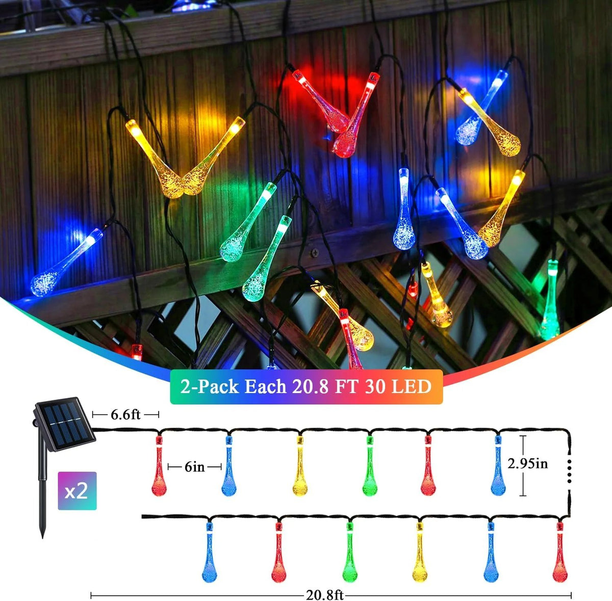 🔥No electricity bill all year round, 69% off✅ Outdoor solar-powered teardrop string lights