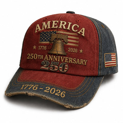 Official 1776–2026 Tribute Design Embroidered Cap （Made in the USA）