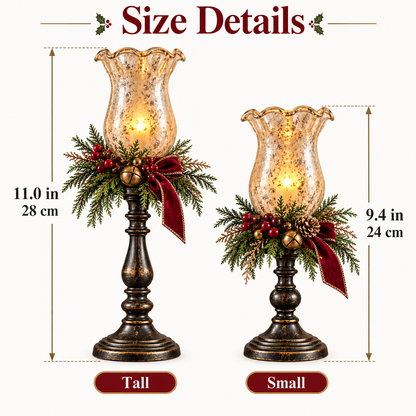 🕯️ Candlelit Christmas™ | Vintage Mercury Glass Candle Lamp