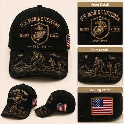 U.S. Marine Veteran Semper Fidelis Commemorative Cap 🎁