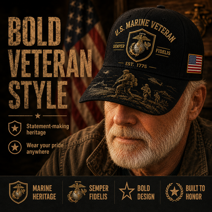 U.S. Marine Veteran Semper Fidelis Commemorative Cap 🎁