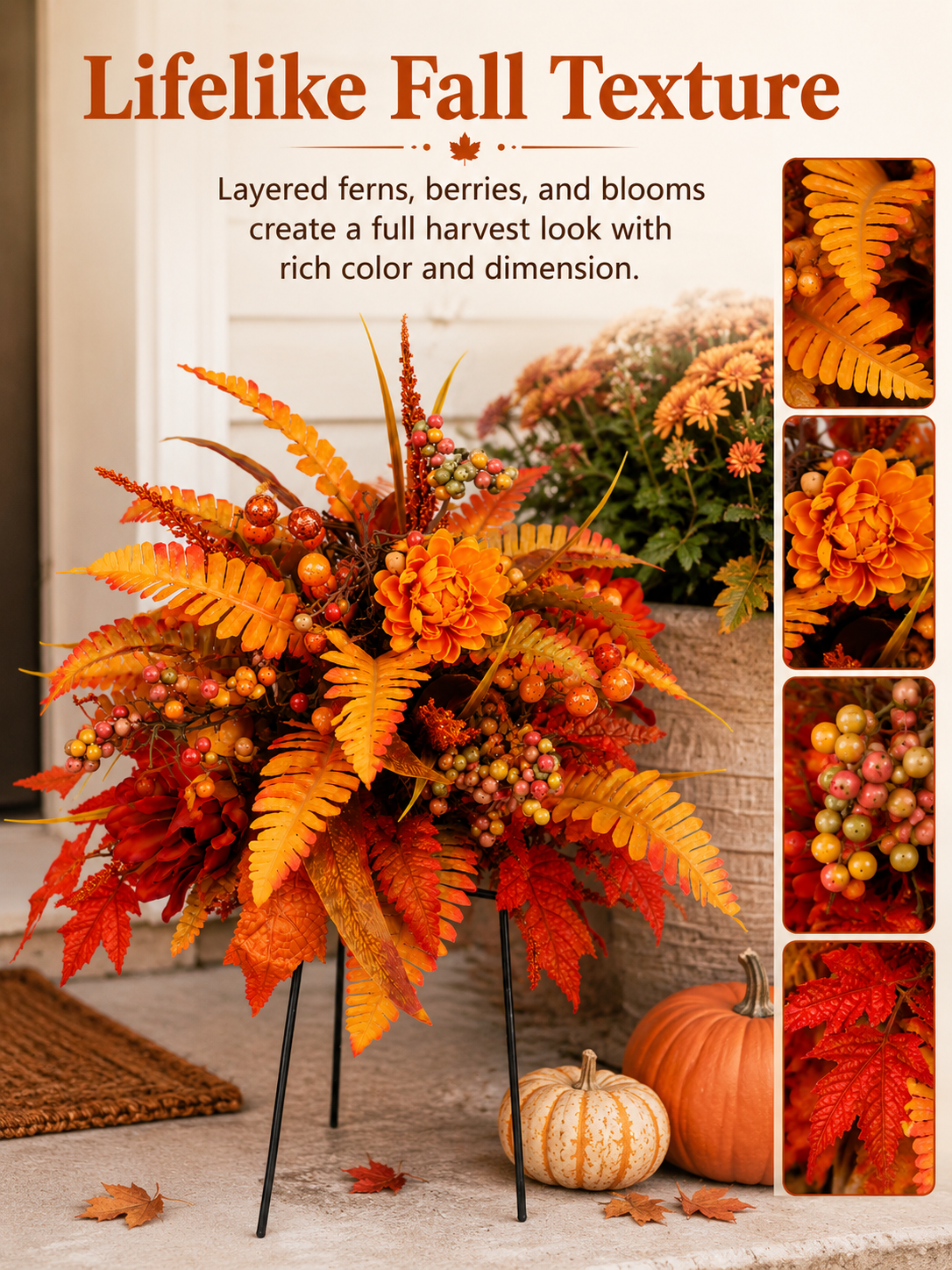 🍂LAST DAY 49% OFF –🌟Autumn Harvest Floral Garden Stake Arrangement