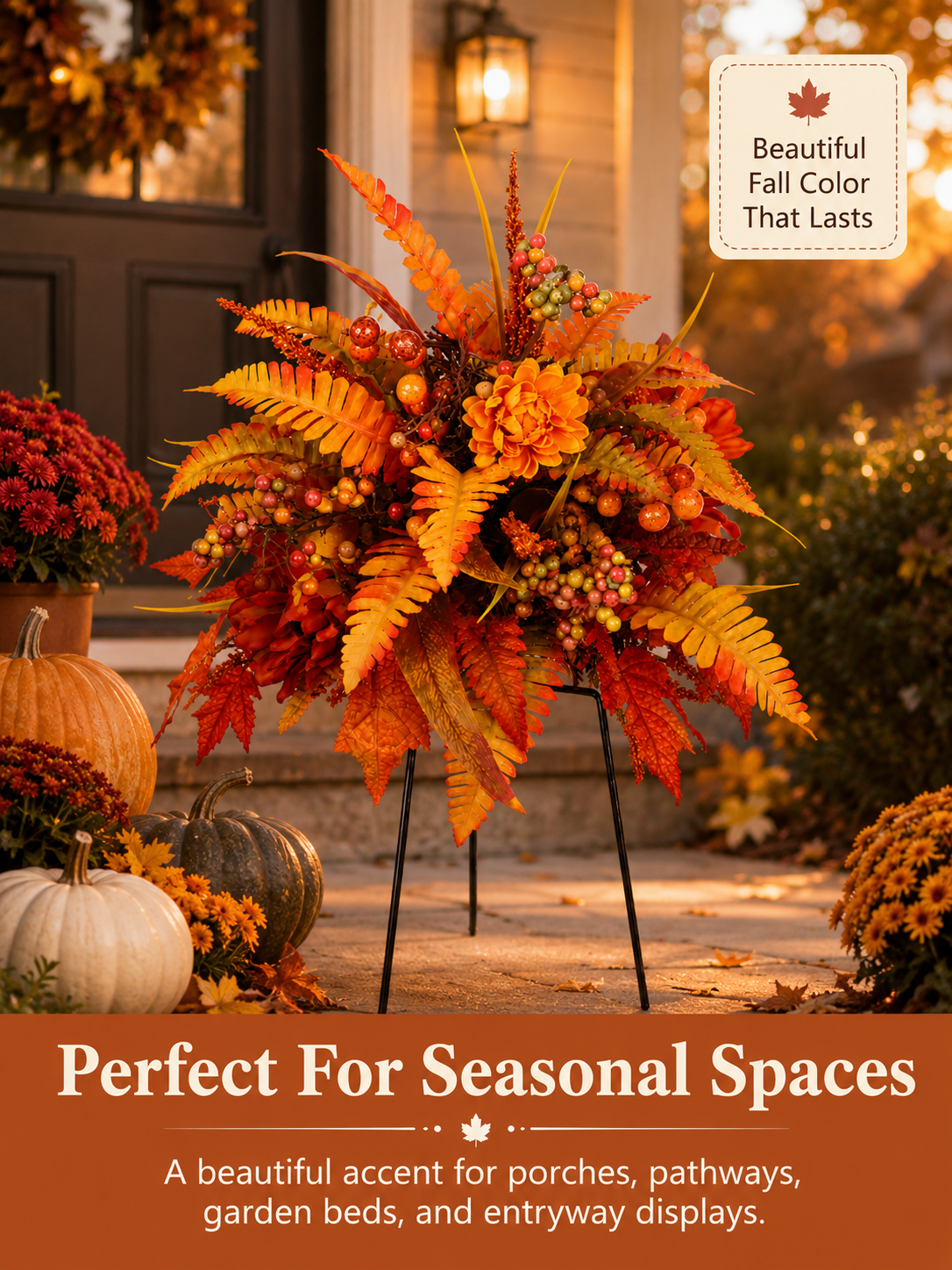 🍂LAST DAY 49% OFF –🌟Autumn Harvest Floral Garden Stake Arrangement