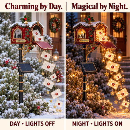 📮 North Pole Wishes Solar Mailbox Light – ✨ A Cascade of Christmas Letters to Light Up Your Garden 🎄