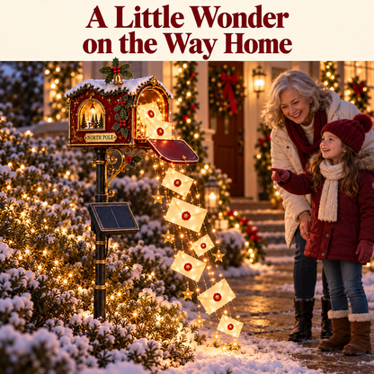 📮 North Pole Wishes Solar Mailbox Light – ✨ A Cascade of Christmas Letters to Light Up Your Garden 🎄