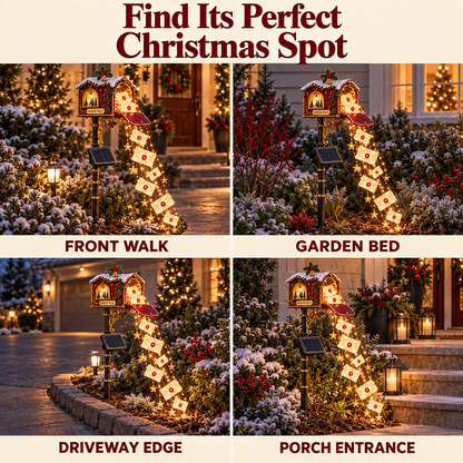 📮 North Pole Wishes Solar Mailbox Light – ✨ A Cascade of Christmas Letters to Light Up Your Garden 🎄