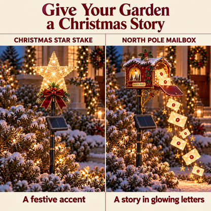 📮 North Pole Wishes Solar Mailbox Light – ✨ A Cascade of Christmas Letters to Light Up Your Garden 🎄