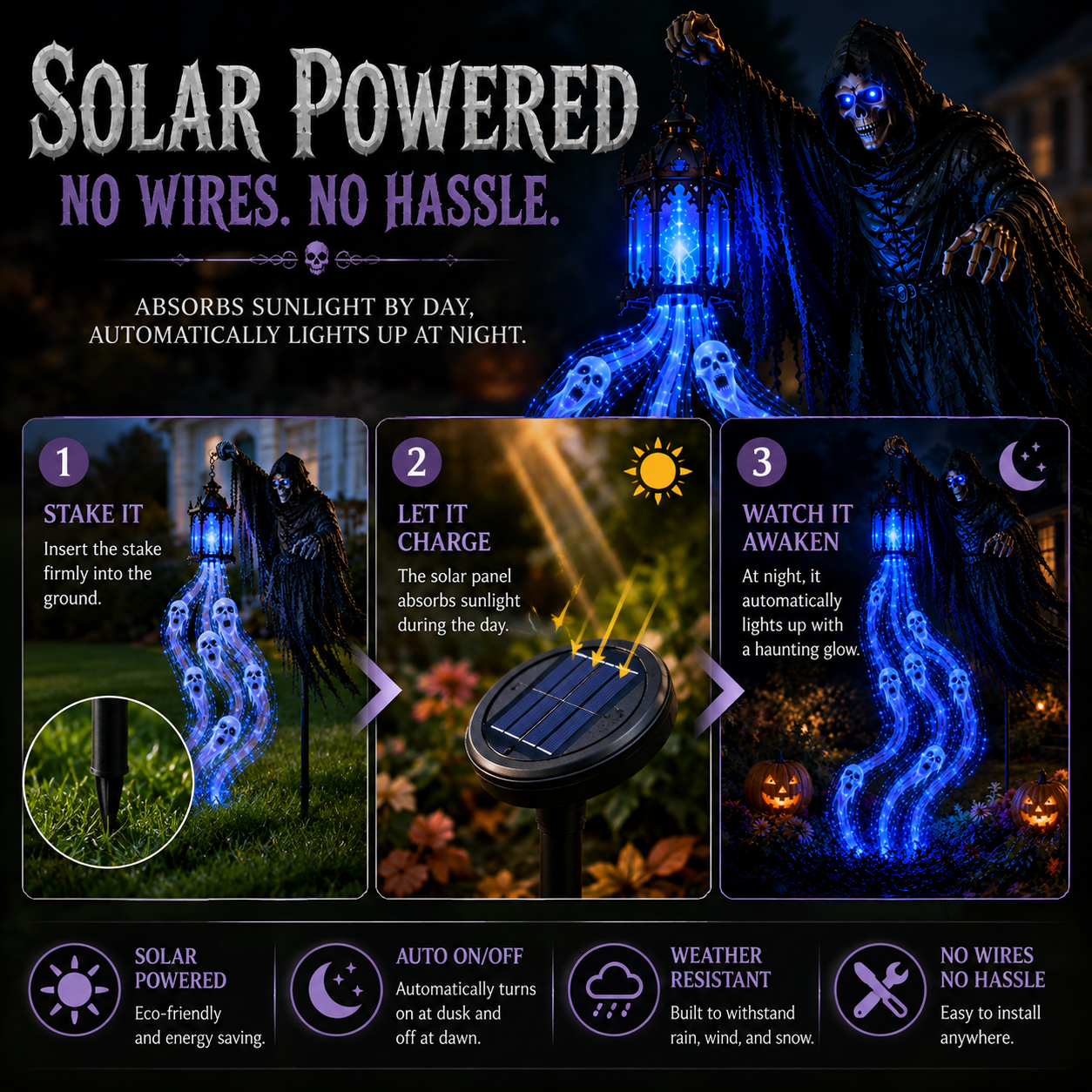 💀Today 49% OFF✨Halloween Soul Harvester Animated Garden Light🏚️
