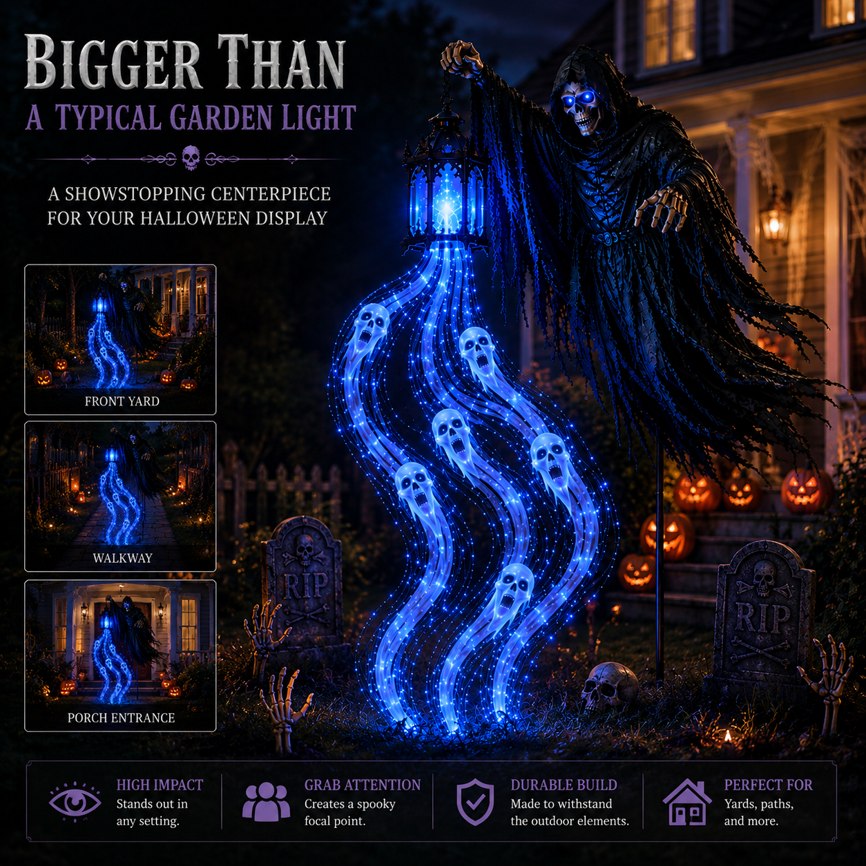 💀Today 49% OFF✨Halloween Soul Harvester Animated Garden Light🏚️