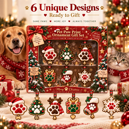 🔥Hot Sale 55% OFF -🌟Personalized Dog Cat Paw Christmas Ornament - Custom Pet Keepsake