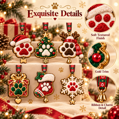 🔥Hot Sale 55% OFF -🌟Personalized Dog Cat Paw Christmas Ornament - Custom Pet Keepsake