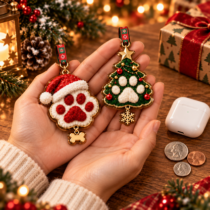 🔥Hot Sale 55% OFF -🌟Personalized Dog Cat Paw Christmas Ornament - Custom Pet Keepsake