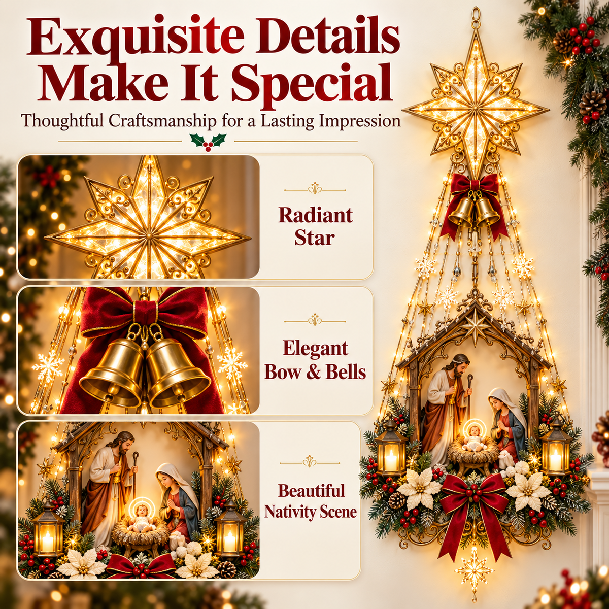 ✨ 49% OFF Nativity Wall Light -Star of Bethlehem Lighted Nativity Wall Decor – Bring the Heart of Christmas Home 🎄