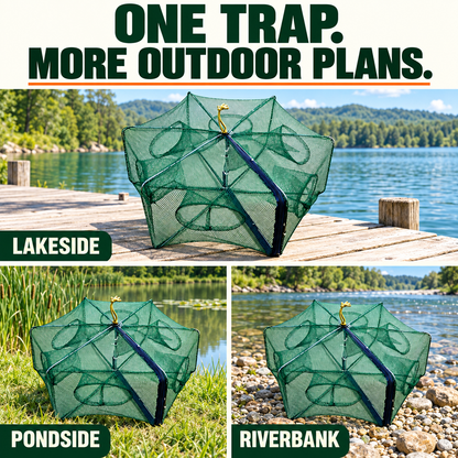 🥳2026 HOT SALE🥳💞50K+ SOLD!🦀🦐 50% OFF! Automatic Foldable Fish Trap – Thickened mesh, rust‑proof steel. Zipper opening for easy harvest. Doubles your catch effortlessly. 🏆🌊